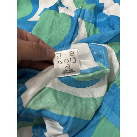 Casual Living Kimono Sleeve Tunic Shirt Women 0X/1X Blue And Green Coastal Wear - Picture 11 of 11